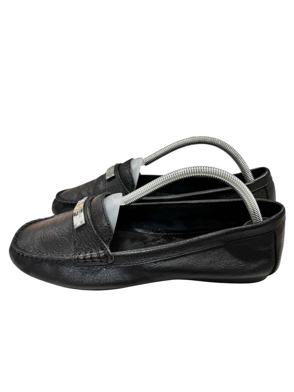 Coach Fredrica Black Leather Silver Hardware Driving Loafers 9.5B - Picture 2 of 11